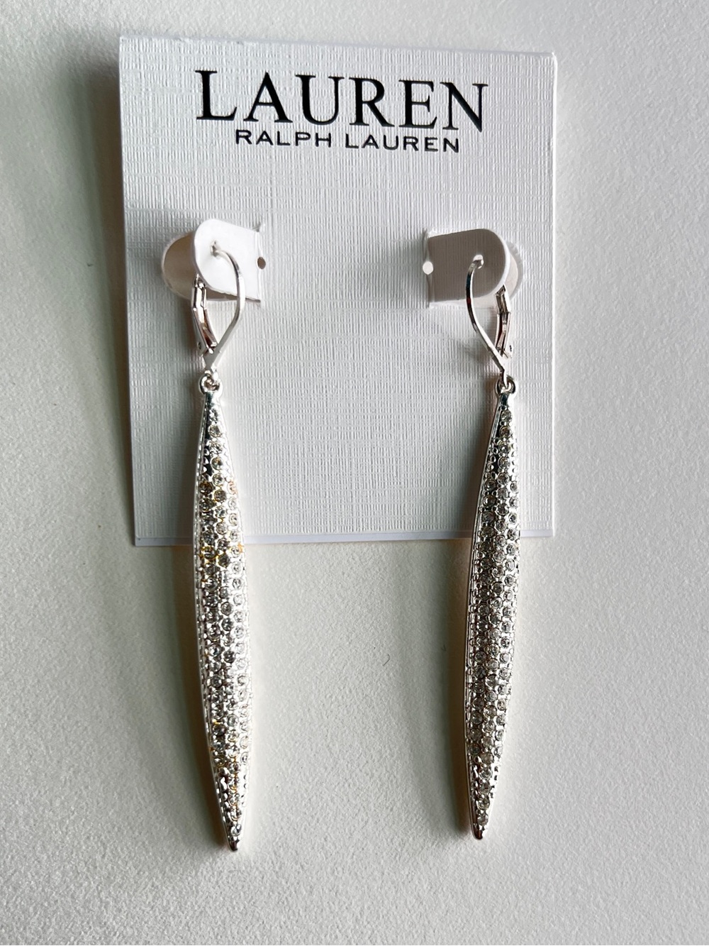 Lauren Ralph Lauren Silver Crystal Drop Earrings